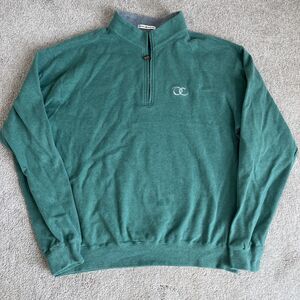 Peter Millar 1/4 Zip Sweatshirt Mens Large Green Old Chatham Golf Preppy Casual